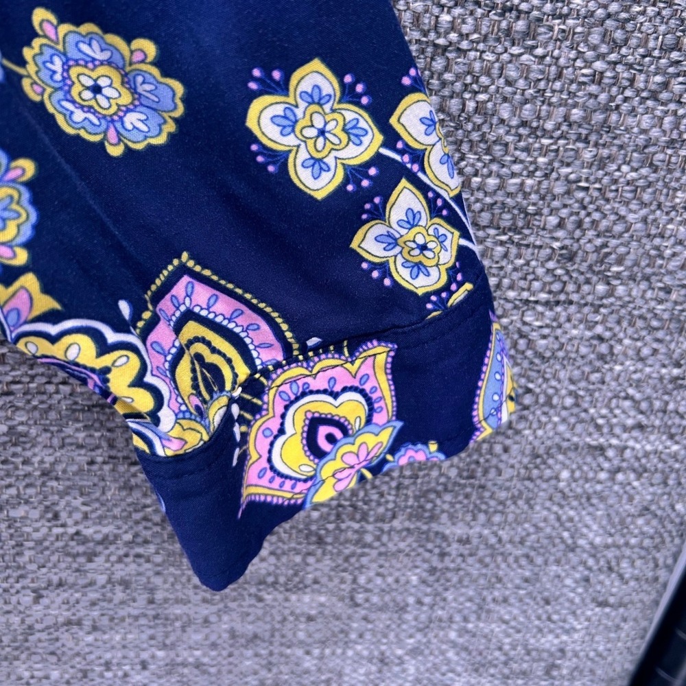 Talbots Paisley Tunic Blouse Blue Large - Picture 5 of 14